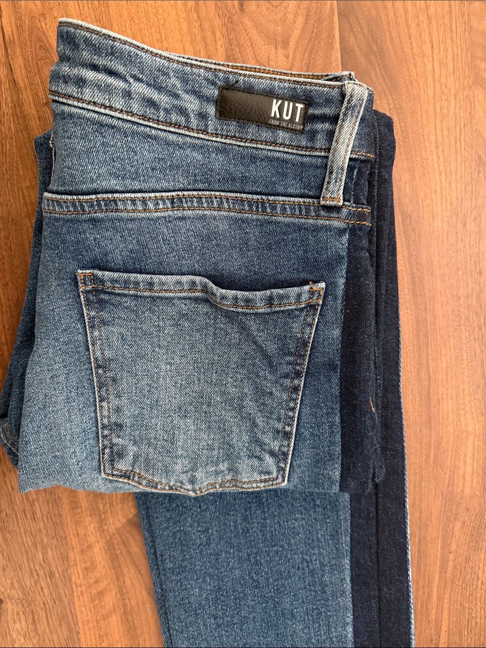 LAST CHANCE! High-Waist Two-Tone Blue Denim Jeans